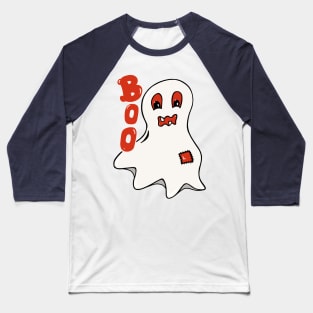 White Cute Ghost Baseball T-Shirt